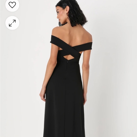 Lulus off the shoulder black maxi dress - Picture 2 of 4